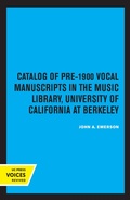 Cover: Catalog of Pre-1900 Vocal Manuscripts in the Music Library, University of California at Berkeley - Naval Institute Press