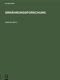 Cover: Ern&auml;hrungsforschung. Band 20, Heft 5 - De Gruyter