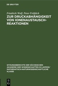Cover: Zur Druckabh&auml;ngigkeit von Ionenaustauschreaktionen - De Gruyter