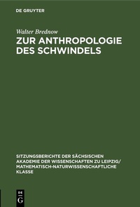 Abbildung von: Zur Anthropologie des Schwindels - De Gruyter