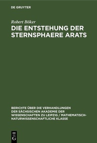 Abbildung von: Die Entstehung der Sternsphaere Arats - De Gruyter