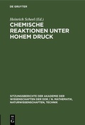 Cover: Chemische Reaktionen unter hohem Druck - De Gruyter