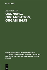 Abbildung von: Ordnung, Organisation, Organismus - De Gruyter