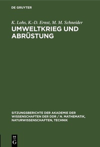 Abbildung von: Umweltkrieg und Abrüstung - De Gruyter