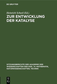 Abbildung von: Zur Entwicklung der Katalyse - De Gruyter