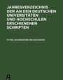Cover: Sachregister und Nachträge - De Gruyter