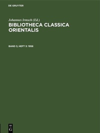 Abbildung von: Bibliotheca Classica Orientalis. Band 3, Heft 3 - De Gruyter