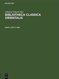 Abbildung von: Bibliotheca Classica Orientalis. Band 5, Heft 3 - De Gruyter