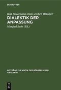 Cover: Dialektik der Anpassung - De Gruyter