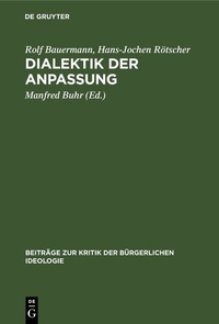 Abbildung von: Dialektik der Anpassung - De Gruyter