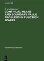 Cover: Continual Means and Boundary Value Problems in Function Spaces - De Gruyter