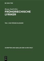 Cover: Die Frühen Elegiker - De Gruyter