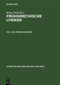 Cover: Die fr&uuml;hen Elegiker - De Gruyter
