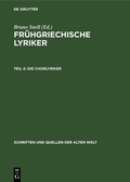 Cover: Die Chorlyriker - De Gruyter