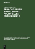 Cover: Sprache in der Sozialen und Kulturellen Entwicklung - De Gruyter