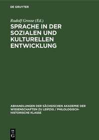 Abbildung von: Sprache in der Sozialen und Kulturellen Entwicklung - De Gruyter