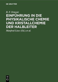 Abbildung von: Einführung in die physikalische Chemie und Kristallchemie der Halbleiter - De Gruyter