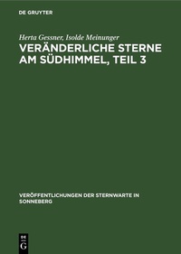Abbildung von: Veränderliche Sterne am Südhimmel, Teil 3 - De Gruyter