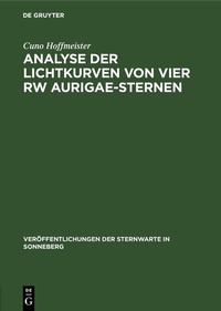 Abbildung von: Analyse der Lichtkurven von vier RW Aurigae-Sternen - De Gruyter