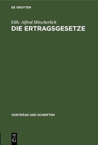 Abbildung von: Die Ertragsgesetze - De Gruyter