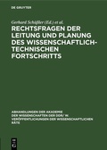 Cover: Rechtsfragen der Leitung und Planung des wissenschaftlich-technischen Fortschritts - De Gruyter