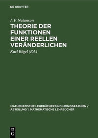 Abbildung von: Theorie der Funktionen einer reellen Veränderlichen - De Gruyter