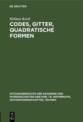 Cover: Codes, Gitter, quadratische Formen - De Gruyter