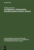 Cover: Sicherheit, Versagenswahrscheinlichkeit, Risiko - De Gruyter