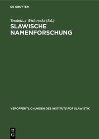Abbildung von: Slawische Namenforschung - De Gruyter
