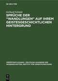 Cover: Spr&uuml;che der "Wandlungen" auf ihrem geistesgeschichtlichen Hintergrund - De Gruyter