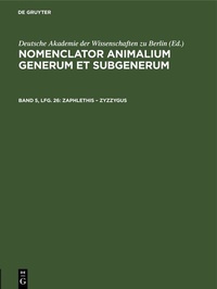 Enlarge image Cover: Zaphlethis - Zyzzygus - De Gruyter