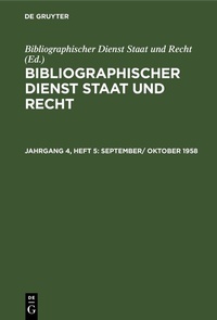 Abbildung von: September/ Oktober 1958 - De Gruyter