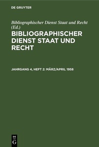 Abbildung von: März/April 1958 - De Gruyter