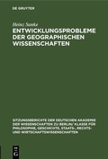 Cover: Entwicklungsprobleme der geographischen Wissenschaften - De Gruyter