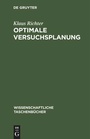 Cover: Optimale Versuchsplanung - De Gruyter