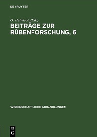 Enlarge image Cover: Beiträge zur Rübenforschung, 6 - De Gruyter