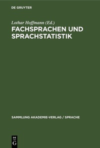 Abbildung von: Fachsprachen und Sprachstatistik - De Gruyter