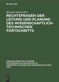 Cover: Rechtsfragen der Leitung und Planung des wissenschaftlich-technischen Fortschritts - De Gruyter