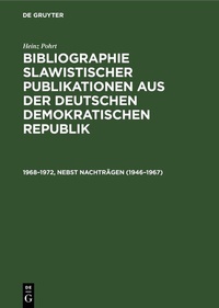 Abbildung von: 1968-1972, nebst Nachträgen (1946-1967) - De Gruyter