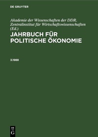 Abbildung von: Jahrbuch für politische Ökonomie. 3.1988 - De Gruyter