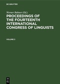 Cover: Proceedings of the Fourteenth International Congress of Linguists. Volume 3 - De Gruyter