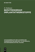Cover: Biovitrokeram Implantatwerkstoffe - De Gruyter