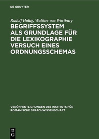 Abbildung von: Begriffssystem als Grundlage für die Lexikographie Versuch eines Ordnungsschemas - De Gruyter