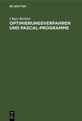 Cover: Optimierungsverfahren und PASCAL-Programme - De Gruyter
