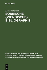 Abbildung von: Sorbische (Wendische) Bibliographie - De Gruyter