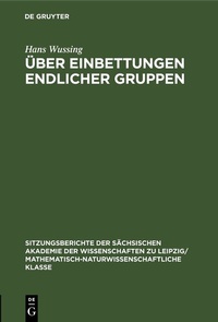 Abbildung von: Über Einbettungen endlicher Gruppen - De Gruyter