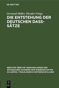 Cover: Die Entstehung der deutschen da&szlig;-S&auml;tze - De Gruyter