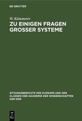 Cover: Zu einigen Fragen gro&szlig;er Systeme - De Gruyter