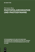Cover: Photopolarographie und Photodynamie - De Gruyter