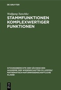 Cover: Stammfunktionen komplexwertiger Funktionen - De Gruyter